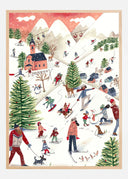 Mountain landscape with houses in the snow Poster