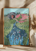 Walking with fieldflowers Poster