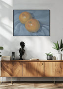 Oranges on Blue Poster