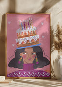 Woman with pie Poster