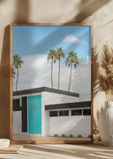 Turquoise Blue Doors on a Modern Home Poster