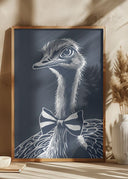 Ostrich with bow tie Poster