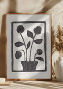 Floral Serenity / Lino Print Poster