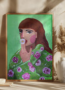 Woman Smoking a Flower Poster