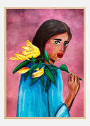 Woman With Lily Poster