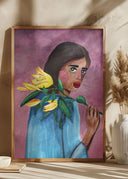 Woman With Lily Poster