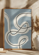 Minimalist line art in blue grey Poster
