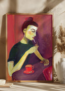 Lady lighting cigarette Poster