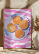 Orangen auf Teller Poster