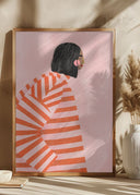 The Woman With the Ornage Stripes Poster