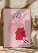 Pink and Red Line Lady Poster