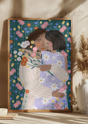 Mother and Daughter in wildflower garden Poster