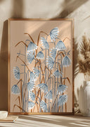 Linocut flower meadow peach fuzz Poster