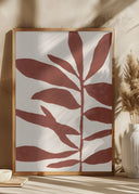 Linocut Branch #3 : Saffron Red Poster