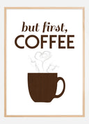 But first coffee - Wood Poster