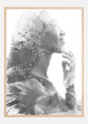 Black and white lady Poster