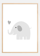 Elephant Solo - Misty grey Poster