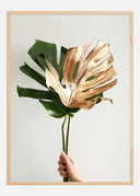 Golden monstera Poster I