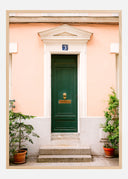 Green Paris Door Poster