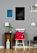 Map - Malmö - Black Poster