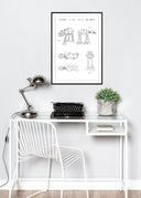 Patent drawing - Star Wars - Walker - White Poster