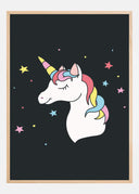 Unicorn Black Poster