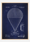 Patent drawing - Airship - Blue Poster