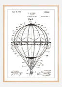 Patent drawing - Hot air balloon - White Poster