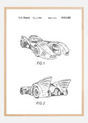 Patent drawing - Batman - Batmobile 1990 I Poster