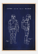Patent drawing - Star Wars - Boba Fett - Blue Poster