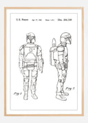 Patent drawing - Star Wars - Boba Fett - White Poster