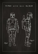 Patent drawing - Star Wars - Boba Fett - Black Poster