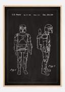 Patent drawing - Star Wars - Boba Fett - Black Poster