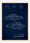 Patent drawing - Cadillac I - Blue Poster