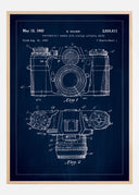 Patent drawing - Camera I - Blue Poster