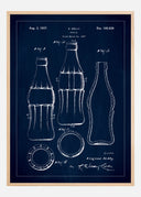 Patent drawing - Coca-Cola bottle - Blue Poster