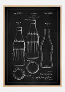 Patent drawing - Coca-Cola bottle - Black Poster