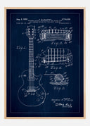 Patent drawing - Electric guitar I - Blue Poster