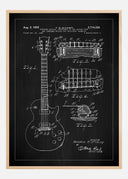 Patent drawing - Electric guitar I - Black Poster
