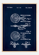 Patent drawing - Star Trek - USS Enterprise - Blue Poster