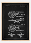 Patent drawing - Star Trek - USS Enterprise - Black Poster