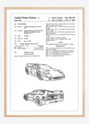 Patent drawing - Ferrari F40 I Poster
