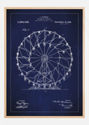 Patent drawing - Ferris wheel - Blue Poster