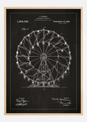 Patent drawing - Ferris wheel - Black Poster