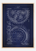 Patent drawing - Gear wheel - Blue Poster