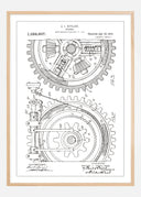 Patent drawing - Gear wheel - White Poster