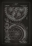 Patent drawing - Gear wheel - Black Poster