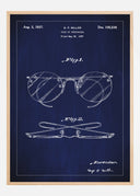 Patent drawing - Eyeglasses A - Blue Poster