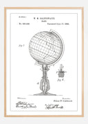 Patent drawing - Globe - White Poster