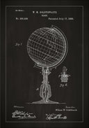 Patent drawing - Globe - Black Poster